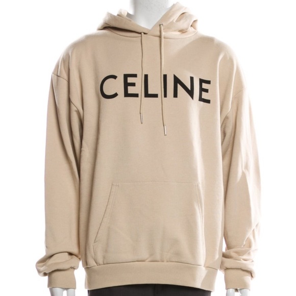 Celine Beige Hoodie with Black Logo - Picture 1 of 3